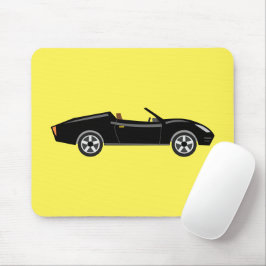 Retro Chic Black Car mit gelbem BG Mousepad