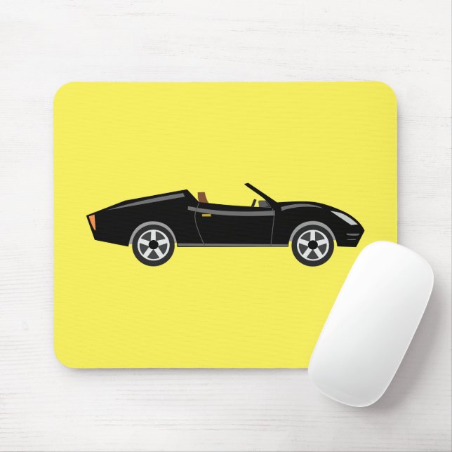 Retro Chic Black Car mit gelbem BG Mousepad (Mit Mouse)