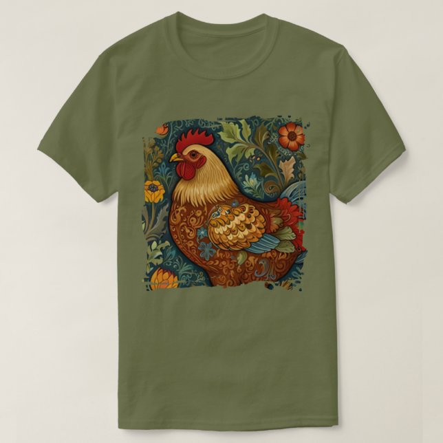Retro Chic Boho Hähnchenkraut T-Shirt (Design vorne)