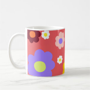 Retro Chic Bold farbenfroh floral Vibrann Y2K Kaffeetasse