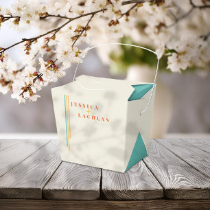 Retro Chic Design mit farbenfrohen Streifen Hochze Geschenkschachtel