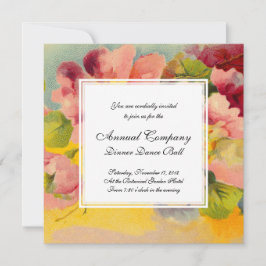 Retro Chic Elegante Rosa Vintage Blumenprirosen Einladung