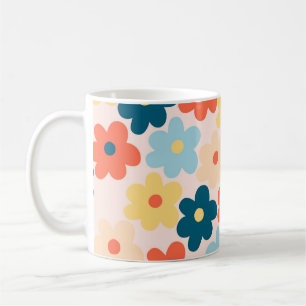 Retro Chic farbenfroh floral Vibrant Y2K Inspirier Kaffeetasse
