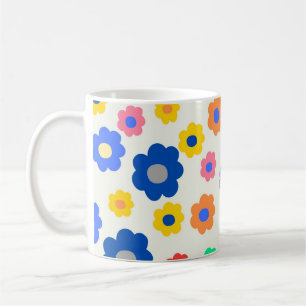 Retro Chic farbenfrohe florale Vibrannt Y2K Kaffeetasse