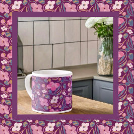 Retro Chic Floral Muster Espressotasse