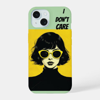 Retro Chic Frau, ist mir egal iPhone 15 Hülle