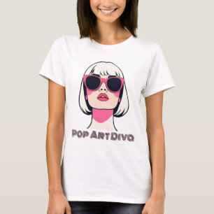 Retro Chic Frau mit rosa Sonnenbrille T-Shirt