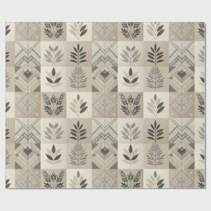 Retro Chic Geometric Elegantes Tribal Muster Geschenkpapier