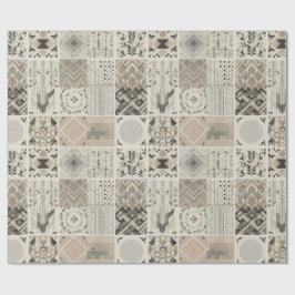 Retro Chic Geometric Elegantes Tribal Muster Geschenkpapier