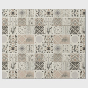 Retro Chic Geometric Elegantes Tribal Muster Geschenkpapier