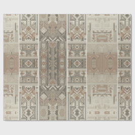 Retro Chic Geometric Elegantes Tribal Muster Geschenkpapier