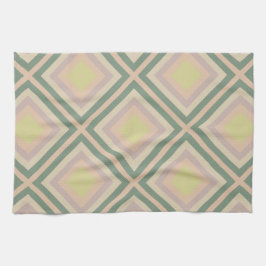 Retro Chic Geometric Lemon Pastel Geschirrtuch