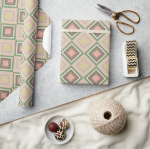 Retro Chic geometrisch Limette Pastell Geschenkpapier