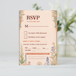 Retro-Chic-Hochzeits-Antwortkarte RSVP Karte
