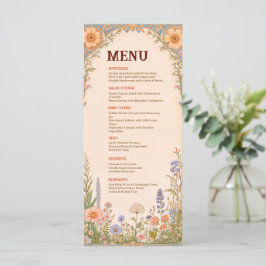 Retro-Chic-Hochzeitsmenükarte Menükarte