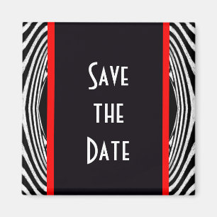 Retro-Chic-Hochzeitstag Zebra Zickzack Magnet