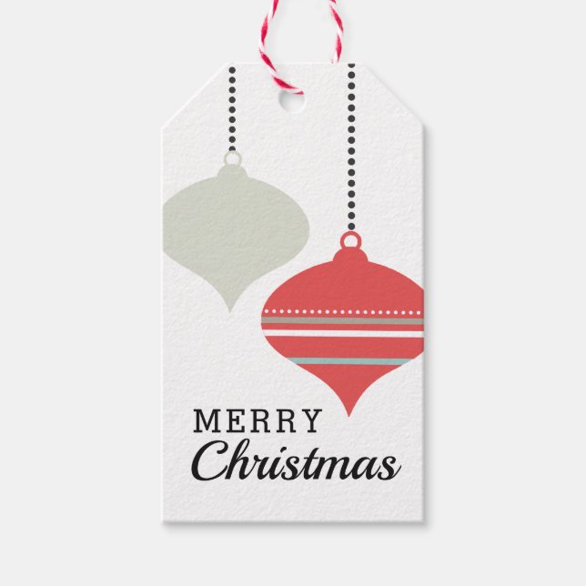 Retro Chic Holiday Ornaments Geschenkanhänger (Vorderseite)