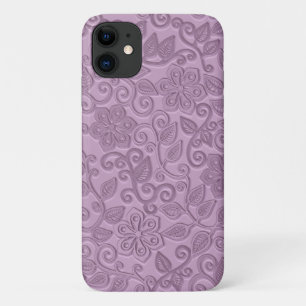 Retro Chic Imitate Rosa Leder Blumenmuster Case-Mate iPhone Hülle