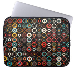 Retro Chic Laptop-Sieb: Boho Circles in Style Laptopschutzhülle
