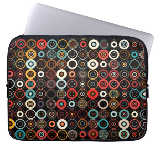 Retro Chic Laptop-Sieb: Boho Circles in Style Laptopschutzhülle (Vorderseite)