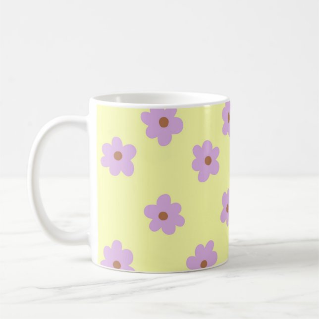 Retro Chic Lila Gelb bläserne Funky Y2K Kaffeetasse (Links)