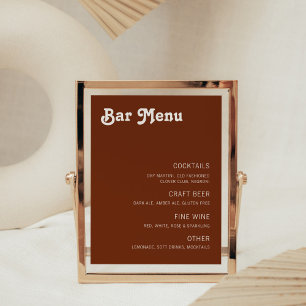 Retro Chic Modern Bar Menu Fotodruck