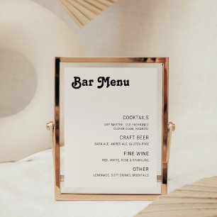 Retro Chic Modern Bar Menu Fotodruck