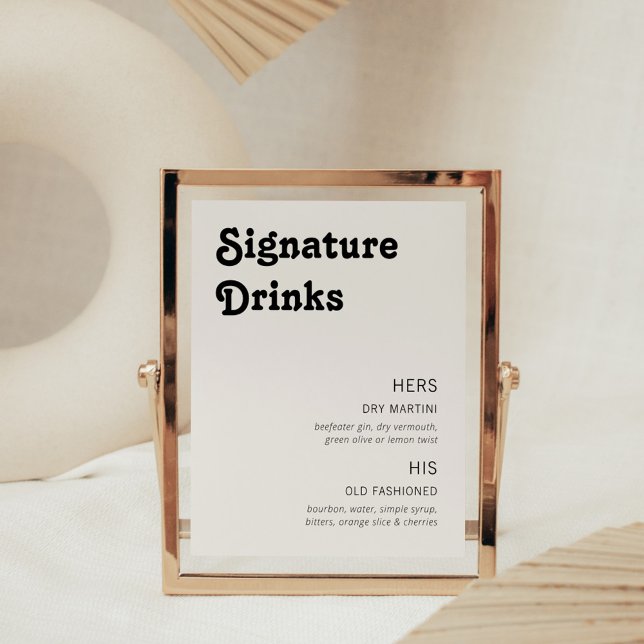 Retro Chic Moderne Signature Drinks Fotodruck (Von Creator hochgeladen)