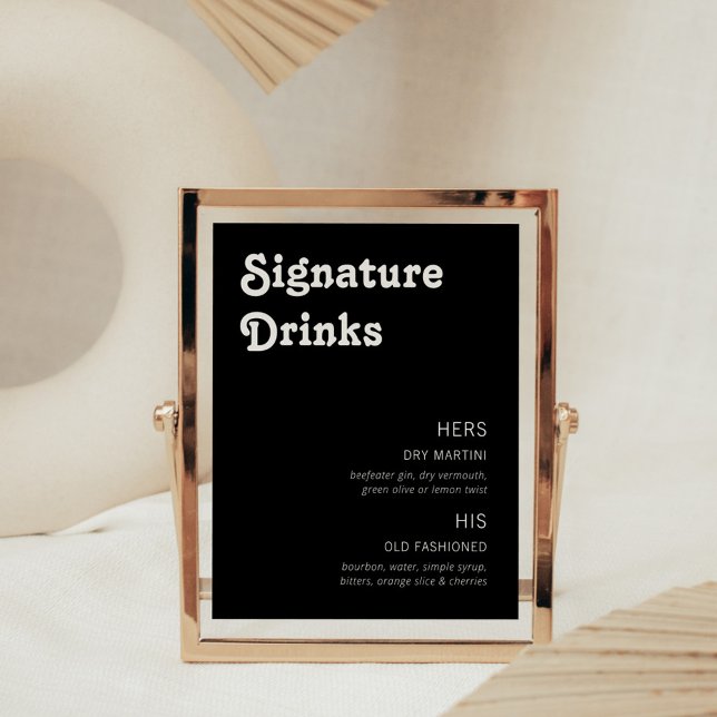 Retro Chic Moderne Signature Drinks Fotodruck (Von Creator hochgeladen)