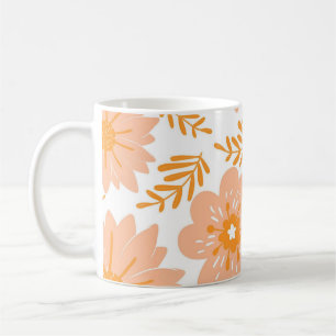 Retro Chic Peach Fuzz Floral Whimsical Y2K Kaffeetasse