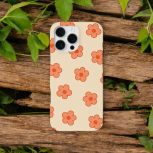 Retro Chic Pfirsich Blumenmuster Whimsical Frühlin iPhone 16 Pro Max Hülle