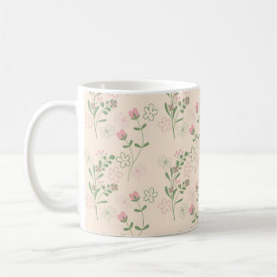 Retro Chic Pink Green Floral Whimsical Y2K Blume Kaffeetasse