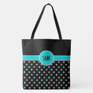 Retro Chic Polka Dots Große Mit Monogramm