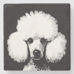 Retro Chic Pop Art Poodle Steinuntersetzer