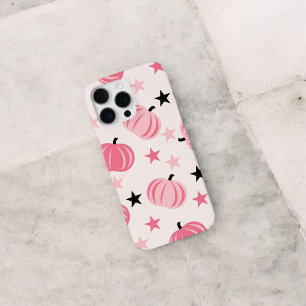 Retro Chic Rosa Kürbismuster Whimsical Herbst iPhone 16 Pro Max Hülle