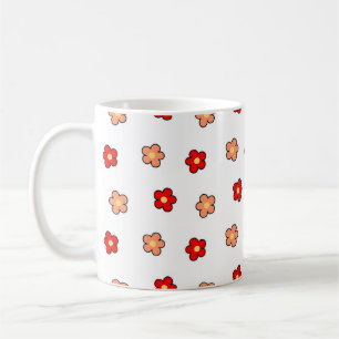 Retro Chic Rot Rosa Blumenreich Y2K  Kaffeetasse