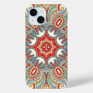 Retro Chic Rot Türkis Hübsches Florales Mosaikmust Case-Mate iPhone Hülle