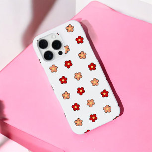 Retro Chic Rot & Weiß Blumenmuster Whimsicall iPhone 16 Pro Max Hülle