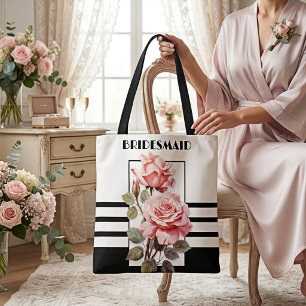 Retro Chic Schwarz-Weiß-Rosa Rosen Hochzeit