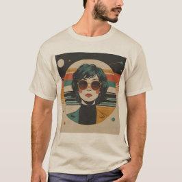 Retro Chic Sunglasses Portrait T-Shirt