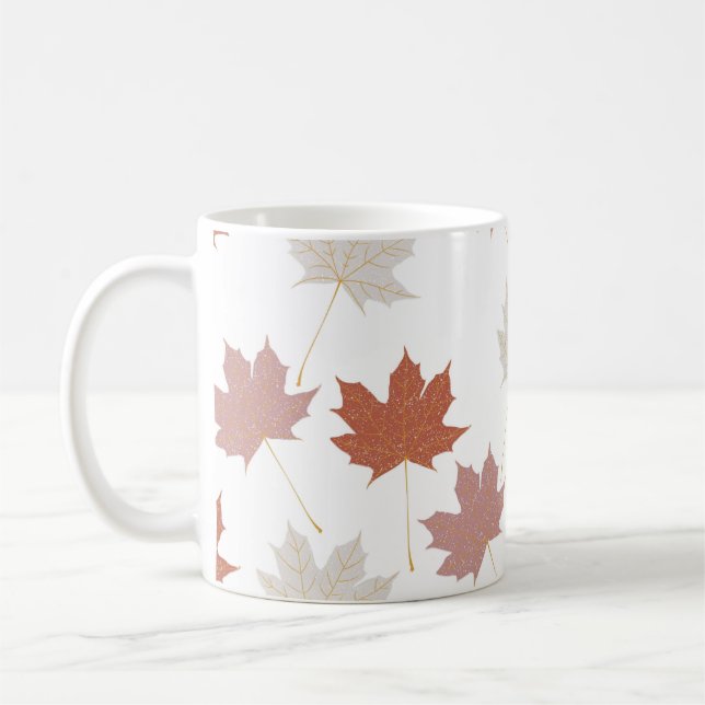 Retro Chic Terracotta Maple Blätter Herbst Inspiri Kaffeetasse (Links)