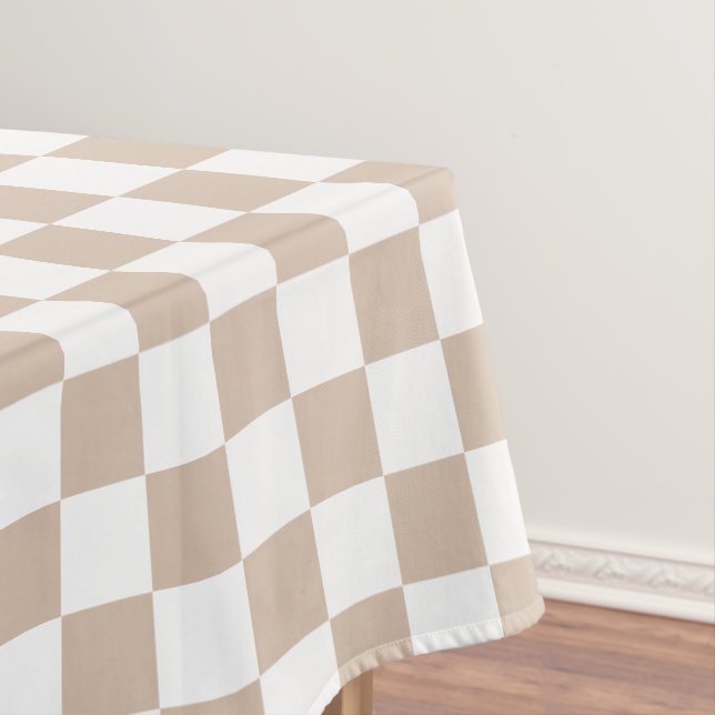 Retro Chic Trendkaffee White Checkered Muster Tischdecke (Beispiel)