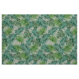 Retro Chic Tropical Green Palm Blätter Muster Stoff