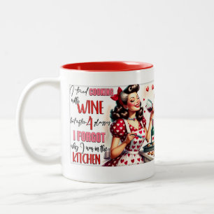 Retro Chic: Vintage Pop Art Lustiger Humor Zitat Zweifarbige Tasse