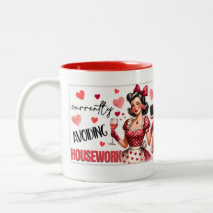 Retro Chic: Vintage Pop Art Lustiger Humor Zitat Zweifarbige Tasse