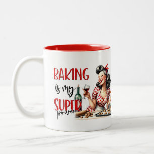 Retro Chic: Vintage Pop Art Lustiger Humorvoller S Zweifarbige Tasse