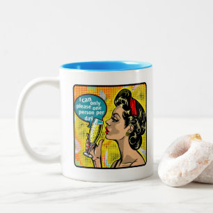 Retro Chic: Vintager Pop Kunst Inspiration Zitat Zweifarbige Tasse