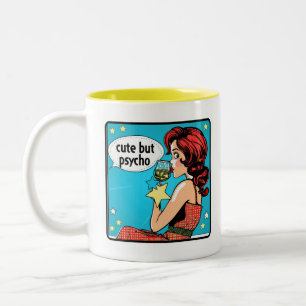 Retro Chic: Vintager Pop Kunst Inspiration Zitat Zweifarbige Tasse