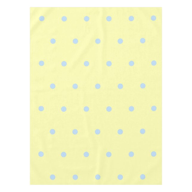 Retro Chic Yellow & Blue Polka Dots Pattern Spring Tischdecke (Vorderseite)
