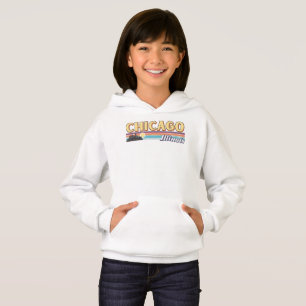 Retro Chicago City Streifen Illinois Vintag Hoodie